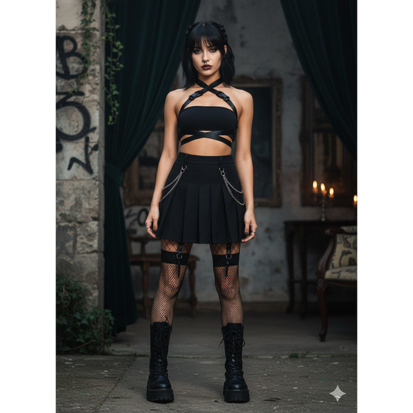 Dolls Kill Poster Girl Black Strap Tube Top Goth Style APG191021 Size Small New - Picture 1 of 8